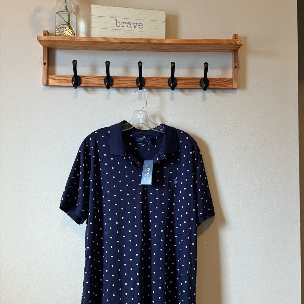 Ralph Lauren Blue and White Polo Shirt Classic Design